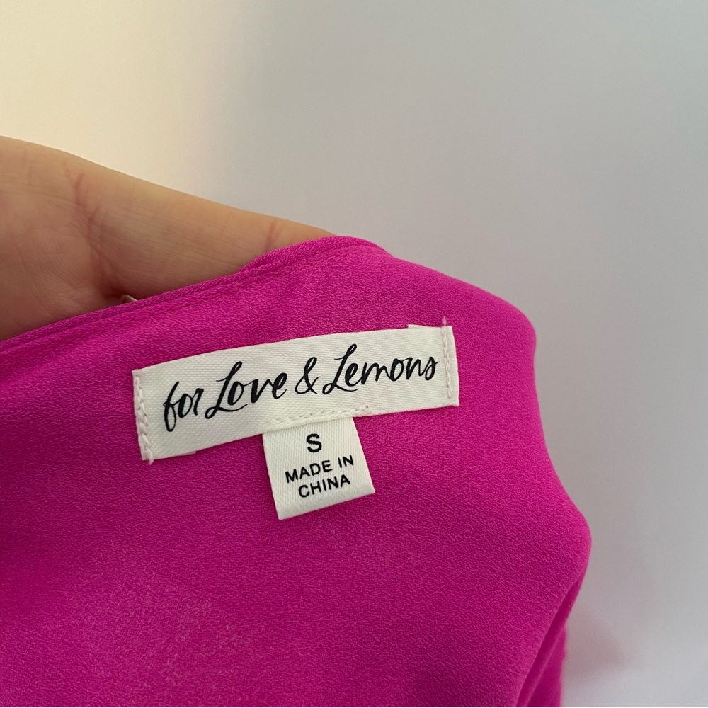 For Love And Lemons Davis Chiffon Bright Pink‎ Underwire Maxi Dress Gown - Picture 13 of 13